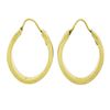 Image 5 : Classic Solid 18K Tri Color Gold 26.1mm Polished Grooved Oval Hoop Drop Earrings