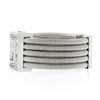 Image 6 : 14k White Gold 0.26 ctw Pave Diamond Square 5 Row Snake Link Wide Cigar Band Rin