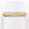 Image 1 : Men's 14k Two Tone Gold Textured Center w/ Milgrain Eternity Stackable Band Ring