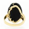 Image 5 : 14K Yellow Gold Black Onyx Polished Striped Wire Work Domed Scalloped Shell Ring