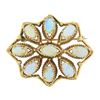 Image 1 : Vintage 14k Yellow Gold Oval Cabochon Opal Twisted Wire Open Brooch Pin Pendant