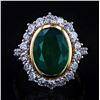 Image 1 : 5.62 ctw Emerald and 1.77 ctw Diamond 18K Yellow Gold Ring