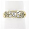 Image 1 : Antique 14k Two Tone Gold 0.50 ctw Old Cut Pave Set Diamond Wide Band Ring