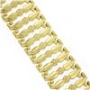 Image 6 : Vintage Italian 18K Gold Repousse Work w/ Floral Center Wide Strap Bracelet