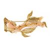 Image 2 : Vintage 14k Yellow Gold Large Natural Angel Skin Coral Branch & Leaf Brooch