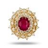Image 1 : 4.25 ctw Ruby and 1.37 ctw Diamond 14K Yellow Gold Ring