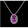 Image 2 : 14KT White Gold 71.43 ctw Kunzite and Diamond Necklace