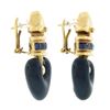 Image 3 : La Nouvelle Bague 18k Gold 1 ctw Tanzanite Blue Enamel Heart Drop Dangle Earring