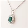Image 1 : 4.60 ctw Emerald and 0.61 ctw Diamond Platinum Pendant (GIA CERTIFIED)