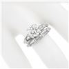 Image 4 : Vintage 14k Gold GIA Round Diamond Baguette 2.94 ctw Engagement Wedding Ring Set