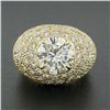 Image 4 : Estate 18k Yellow Gold 7.95 ctw GIA Round Brilliant Diamond Engagement Bombe Rin