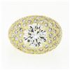 Image 6 : Estate 18k Yellow Gold 7.95 ctw GIA Round Brilliant Diamond Engagement Bombe Rin