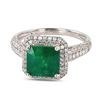 Image 1 : 1.93 ctw Emerald and 0.95 ctw Diamond Platinum Ring