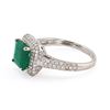 Image 2 : 1.93 ctw Emerald and 0.95 ctw Diamond Platinum Ring