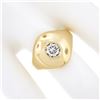 Image 3 : Unisex 18k Gold 0.73 ctw Round Bezel Diamond Polished Solitaire Dome Bombe Ring