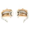 Image 7 : 18k Rose & White Gold 2.62 ctw Pave Set FINE Diamond Omega Domed Cuff Earrings