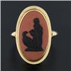 Image 2 : Vintage 14k Gold Large Carved Wedgwood Ganymede Cameo Long Cocktail Dinner Ring