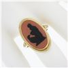 Image 3 : Vintage 14k Gold Large Carved Wedgwood Ganymede Cameo Long Cocktail Dinner Ring