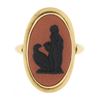 Image 4 : Vintage 14k Gold Large Carved Wedgwood Ganymede Cameo Long Cocktail Dinner Ring