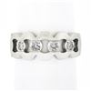 Image 1 : Vintage 14K White Gold Diamond Illusion Open Work Matte Finish Wide Band Ring