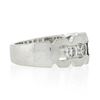 Image 5 : Vintage 14K White Gold Diamond Illusion Open Work Matte Finish Wide Band Ring