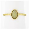 Image 1 : Vintage Handmade 18k Gold Oval Cabochon Cut Opal Solitaire Petite Cocktail Ring