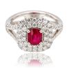 Image 1 : 1.08 ctw UNHEATED Ruby and 1.08 ctw Diamond Platinum Ring (GIA CERTIFIED)