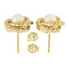 Image 2 : 14k Yellow Gold 6.2mm Pearl Twisted Wire Infinity Love Knot Stud Earrings