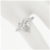 Image 4 : Vintage Platinum 3.62 ctw GIA Pear Brilliant & Baguette Diamond Engagement Ring