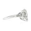 Image 6 : Vintage Platinum 3.62 ctw GIA Pear Brilliant & Baguette Diamond Engagement Ring