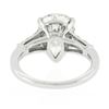 Image 8 : Vintage Platinum 3.62 ctw GIA Pear Brilliant & Baguette Diamond Engagement Ring