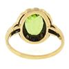 Image 3 : Antique 18K Gold 2.75 ctw Oval Bezel Peridot w/ Detailed Frame Solitaire Ring