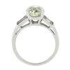 Image 9 : Platinum GIA Light Yellow European & Tapered Baguette Diamond Engagement Ring