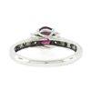 Image 6 : 14k White Gold Oval Pinkish Red Spinel Solitaire & Round Diamond Accents Ring