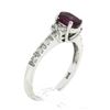 Image 8 : 14k White Gold Oval Pinkish Red Spinel Solitaire & Round Diamond Accents Ring
