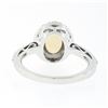 Image 6 : NEW 14K White Gold Oval Cabochon Opal Solitaire Round Diamond Halo Cluster Ring