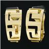 Image 2 : Solid 18K Yellow Gold Polished Graduating Greek Key Open Work Cuff Earrings