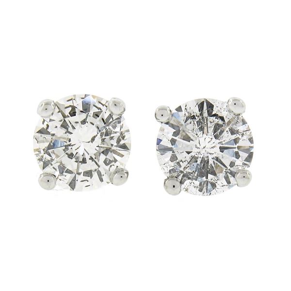 NEW Classic 14k White Gold 0.60 ctw Round Brilliant Diamond Prong Stud Earrings