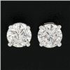 Image 3 : NEW Classic 14k White Gold 0.60 ctw Round Brilliant Diamond Prong Stud Earrings