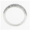 Image 6 : 14K White Gold 0.60 ctw Round Pave Diamond 3 Row Domed Stack Wedding Band Ring