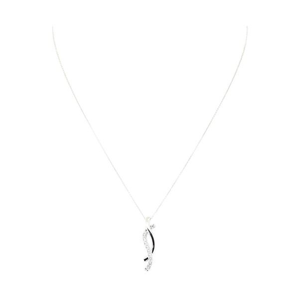 0.13 ctw Diamond Double Journey Pendant with Chain - 14KT White Gold