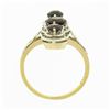 Image 7 : Antique 14k TT Gold Round Garnet Vertical 3 Station Concentric Wire Work Ring