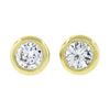 Image 1 : New 14k Yellow Gold 0.18 ctw Martini Bezel Round Brilliant Diamond Stud Earrings