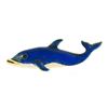 Image 1 : Vintage 14k Yellow Gold Blue & White Enamel Whale or Dolphin Pin Brooch