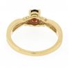 Image 6 : Simple 14K Yellow Gold Oval Prong Set Garnet w/ Grooved Sides Solitaire Ring