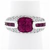 Image 1 : Sonia B. 18k Gold Cushion Pink Tourmaline Solitaire Spinel & Diamond Band Ring