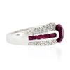 Image 5 : Sonia B. 18k Gold Cushion Pink Tourmaline Solitaire Spinel & Diamond Band Ring