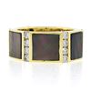 Image 4 : Vintage Gemlok 18K Gold Diamond Inlaid Black Mother of Pearl Eternity Band Ring