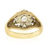 Image 7 : Men's Vintage 14K Two Tone Gold 0.80 ctw Round Diamond Brushed Finish Cluster Ri