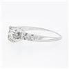 Image 9 : Vintage 14K White Gold.73 ctw Transitional Cut Diamond Engagement Ring w/ Accent